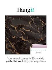 Art For The Home Black Gold Marble Fixed Size 3M Mural - Image 3 of 5