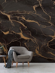Art For The Home Black Gold Marble Fixed Size 3M Mural - Image 4 of 5