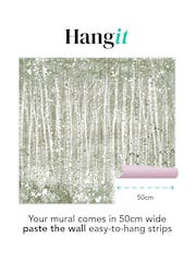 Art For The Home Sage Painterly Woods Fixed Size 3M Mural - Image 3 of 5