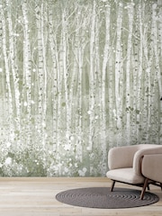 Art For The Home Sage Painterly Woods Fixed Size 3M Mural - Image 5 of 5