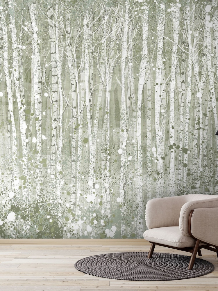 Art For The Home Sage Painterly Woods Fixed Size 3M Mural - Image 5 of 5