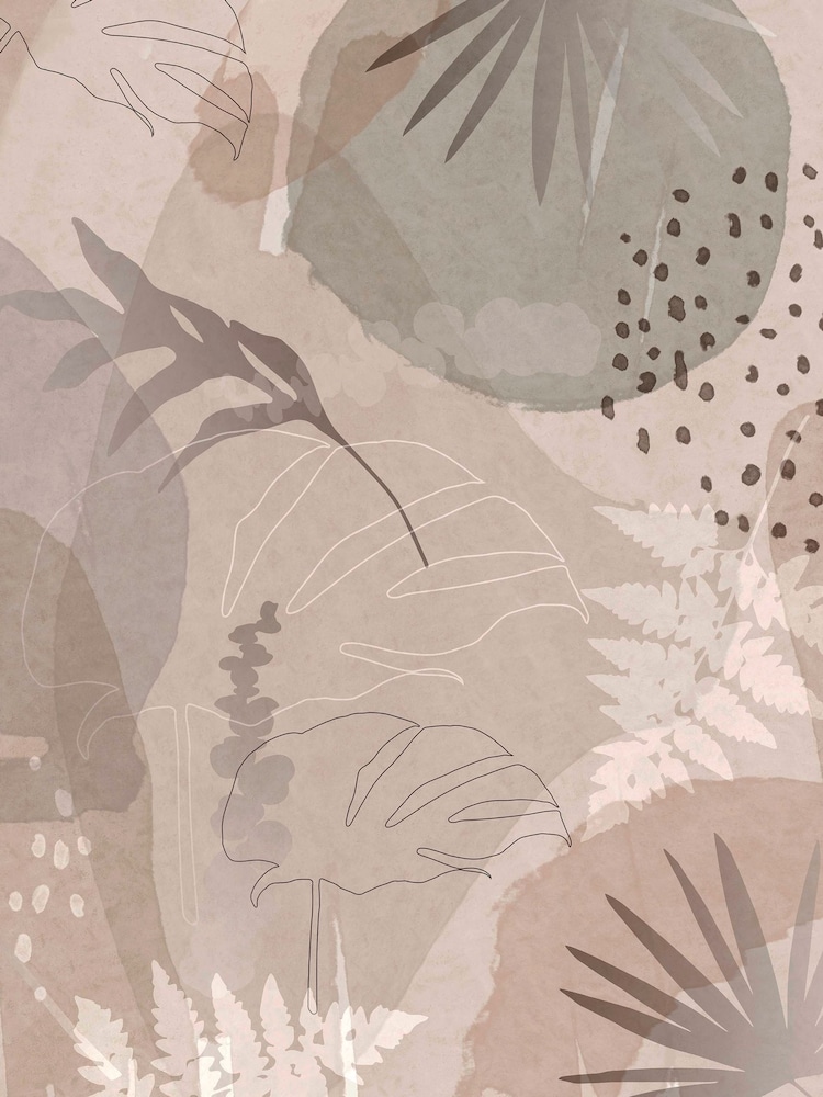 Art For The Home Neutral Abstract Leaf Fixed Size 3M Mural - Image 2 of 5