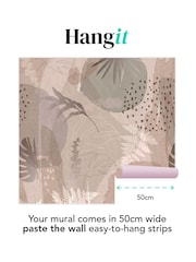 Art For The Home Neutral Abstract Leaf Fixed Size 3M Mural - Image 3 of 5