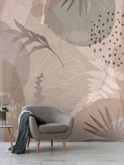 Art For The Home Neutral Abstract Leaf Fixed Size 3M Mural - Image 4 of 5