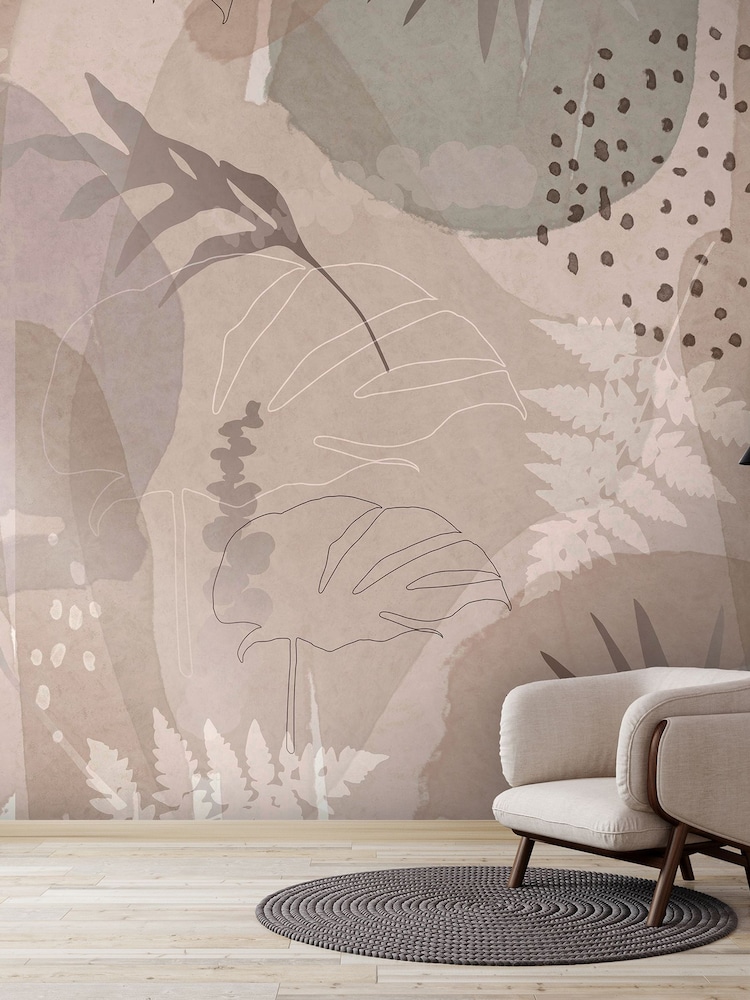 Art For The Home Neutral Abstract Leaf Fixed Size 3M Mural - Image 5 of 5
