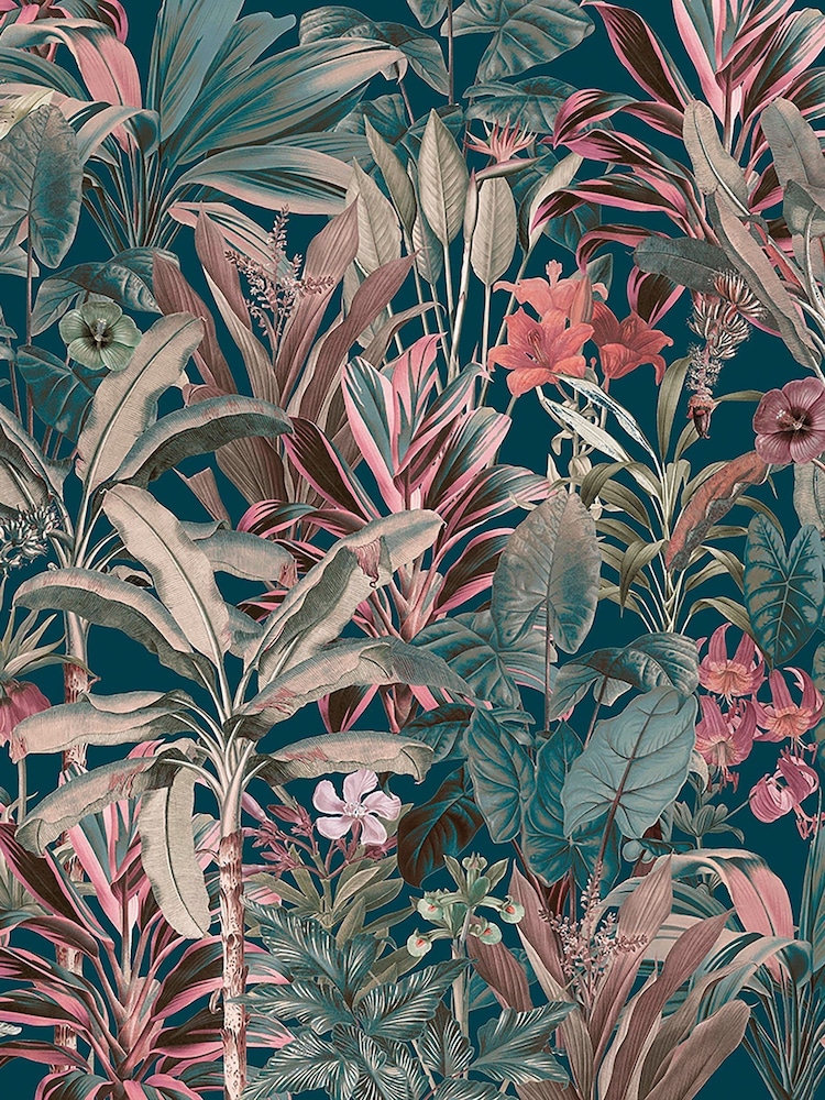 Art For The Home Teal Funky Jungle Fixed Size 3M Mural - Image 2 of 3