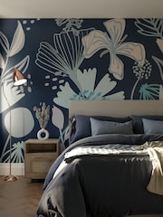 Art For The Home Navy Scandi Floral Fixed Size 3M Mural - Image 1 of 3
