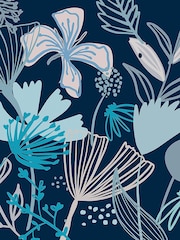 Art For The Home Navy Scandi Floral Fixed Size 3M Mural - Image 2 of 3