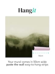 Art For The Home Green Misty Landscape Fixed Size 3M Mural - Image 3 of 5