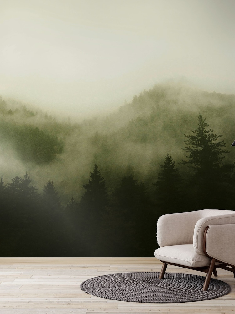 Art For The Home Green Misty Landscape Fixed Size 3M Mural - Image 5 of 5