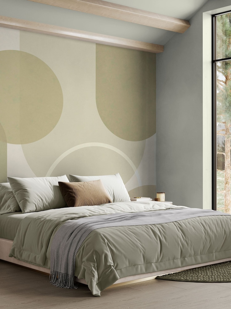 Art For The Home Sage Arched Geo Muted Fixed Size 4M Mural - Image 1 of 5