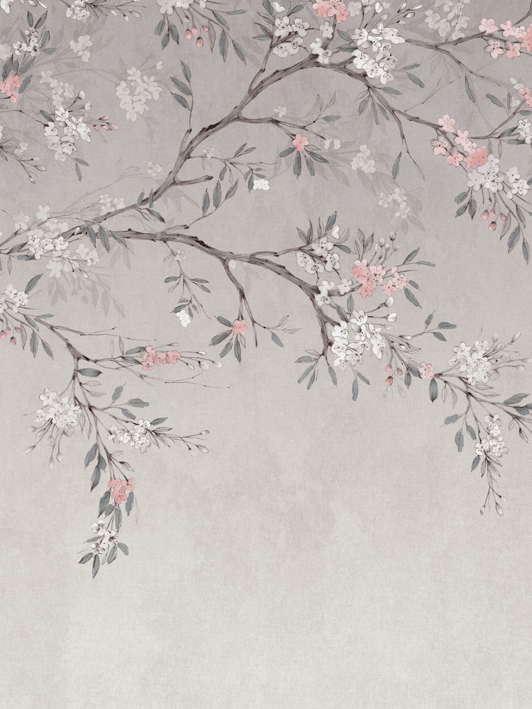 Art For The Home Grey Blossom Trail Fixed Size 3M Mural - Image 2 of 5