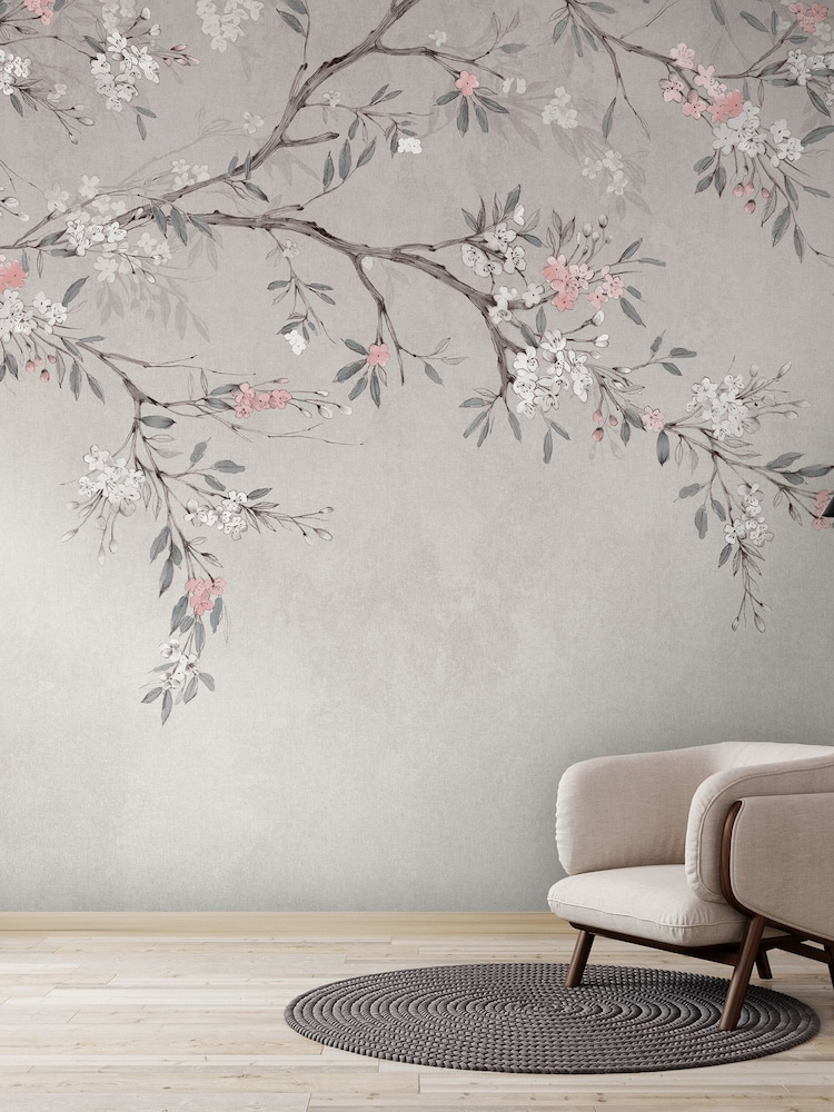 Art For The Home Grey Blossom Trail Fixed Size 3M Mural - Image 5 of 5