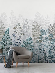 Art For The Home Indigo Leaf Silhouette Fixed Size 3M Mural - Image 4 of 7