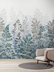 Art For The Home Indigo Leaf Silhouette Fixed Size 3M Mural - Image 5 of 7
