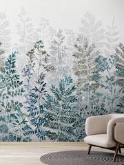 Art For The Home Indigo Leaf Silhouette Fixed Size 3M Mural - Image 6 of 7
