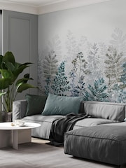 Art For The Home Indigo Leaf Silhouette Fixed Size 3M Mural - Image 7 of 7