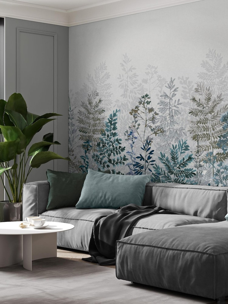 Art For The Home Indigo Leaf Silhouette Fixed Size 3M Mural - Image 7 of 7