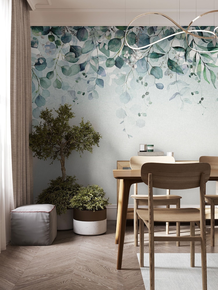 Art For The Home Duck Egg Botanical Cascade Fixed Size 3M Mural - Image 1 of 5