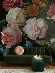 Art For The Home Black Archive Floral Fixed Size 3M Mural - Image 1 of 5