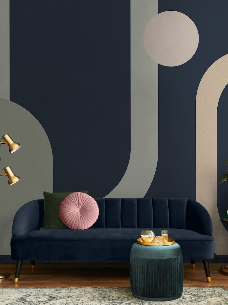 Art For The Home Blue Oval Geo Pop Fixed Size 4M Mural - Image 1 of 4