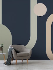 Art For The Home Blue Oval Geo Pop Fixed Size 4M Mural - Image 3 of 4