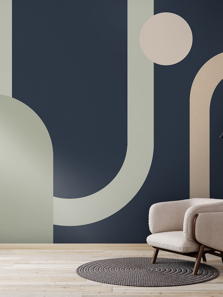 Art For The Home Blue Oval Geo Pop Fixed Size 4M Mural - Image 4 of 4