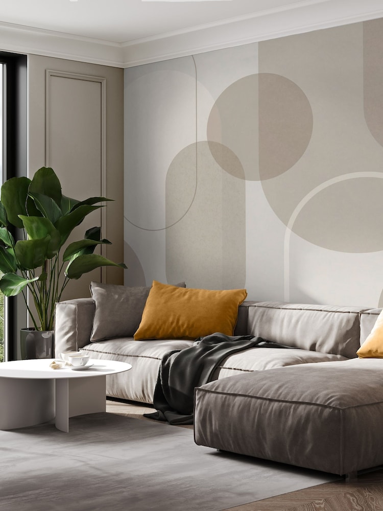 Art For The Home Grey Arched Geo Muted Fixed Size 4M Mural - Image 1 of 5