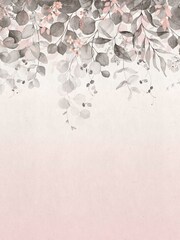 Art For The Home Mono Botanical Cascade Fixed Size 3M Mural - Image 2 of 5
