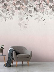 Art For The Home Mono Botanical Cascade Fixed Size 3M Mural - Image 4 of 5