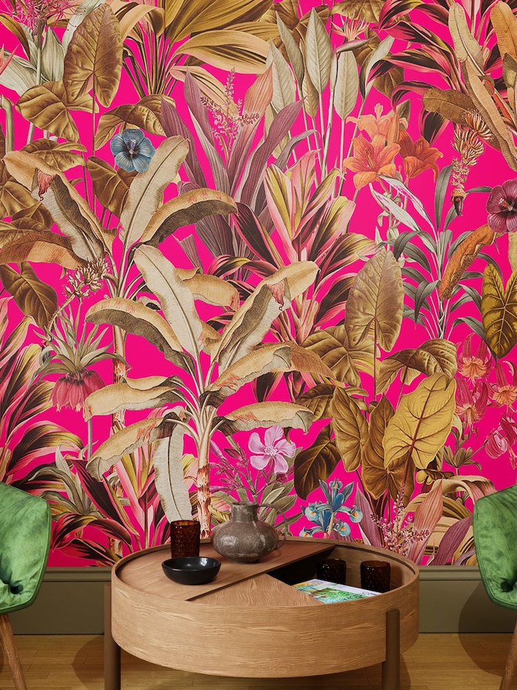 Art For The Home Hot Pink Funky Jungle Fixed Size 3M Mural - Image 1 of 3