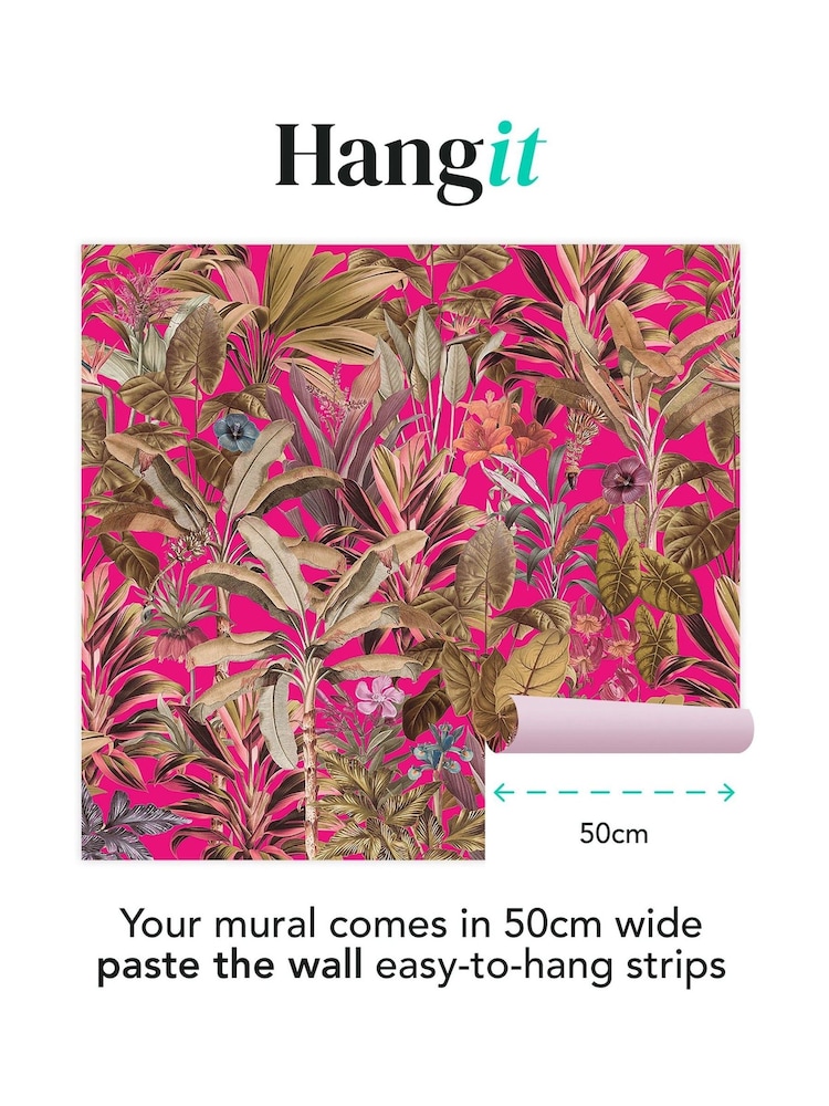 Art For The Home Hot Pink Funky Jungle Fixed Size 3M Mural - Image 3 of 3