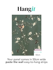 Art For The Home Dark Green Birds and Blossom Fixed Size 2M Mural - Image 3 of 4