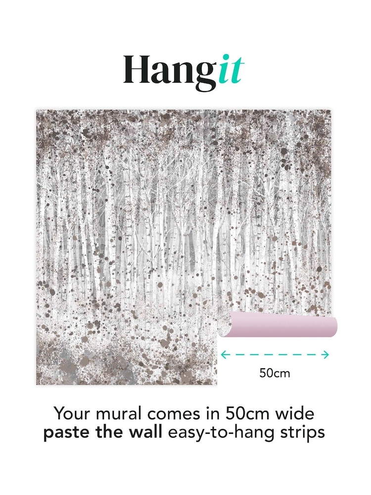 Art For The Home Neutral Painterly Woods Fixed Size 3M Mural - Image 3 of 3