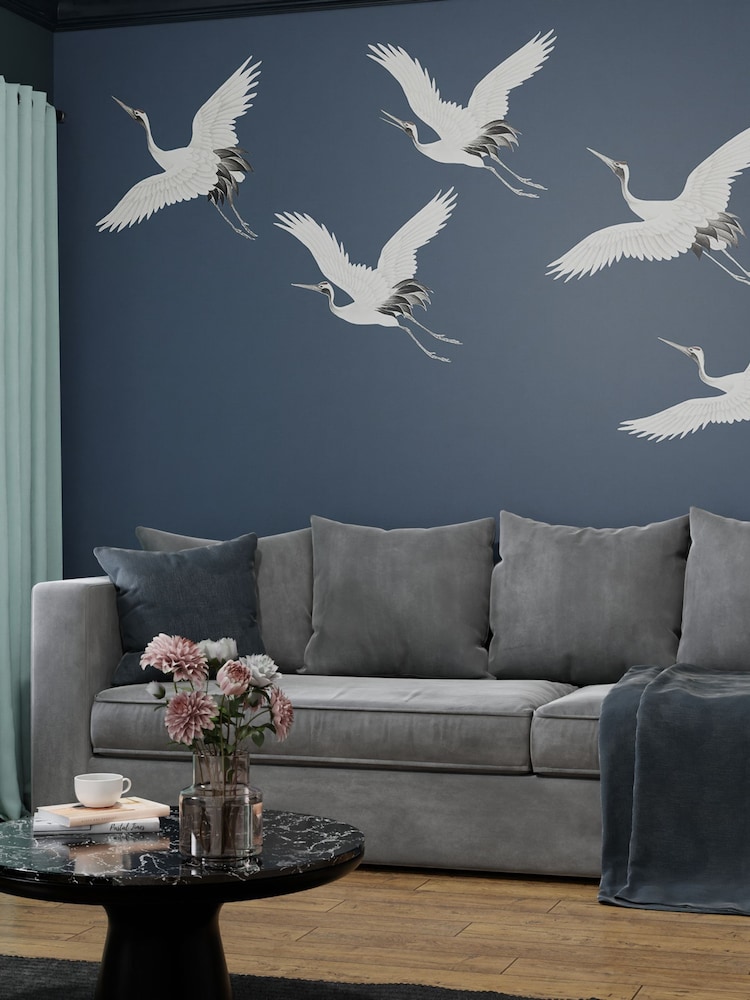Art For The Home Midnight Cranes In Flight Fixed Size 3M Mural - Image 1 of 3 Art For The Home Midnight Cranes In Flight Fixed Size 3M Mural - Image 1 of 3