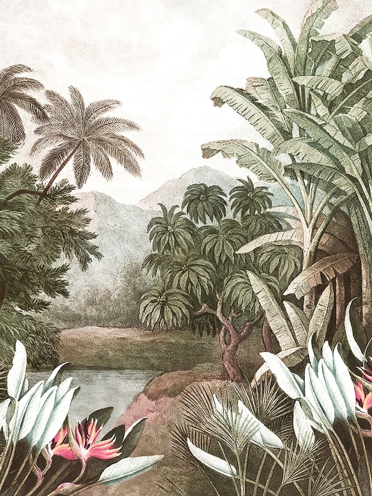Art For The Home Mono Vintage Jungle Fixed Size 4M Mural - Image 2 of 3 Art For The Home Mono Vintage Jungle Fixed Size 4M Mural - Image 2 of 3