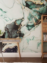 Art For The Home Teal and Gold Agate Marble Fixed Size 3M Mural - Image 1 of 3