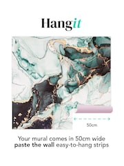Art For The Home Teal and Gold Agate Marble Fixed Size 3M Mural - Image 3 of 3