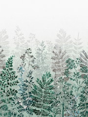 Art For The Home Emerald Leaf Silhouette Fixed Size 3M Mural - Image 2 of 5