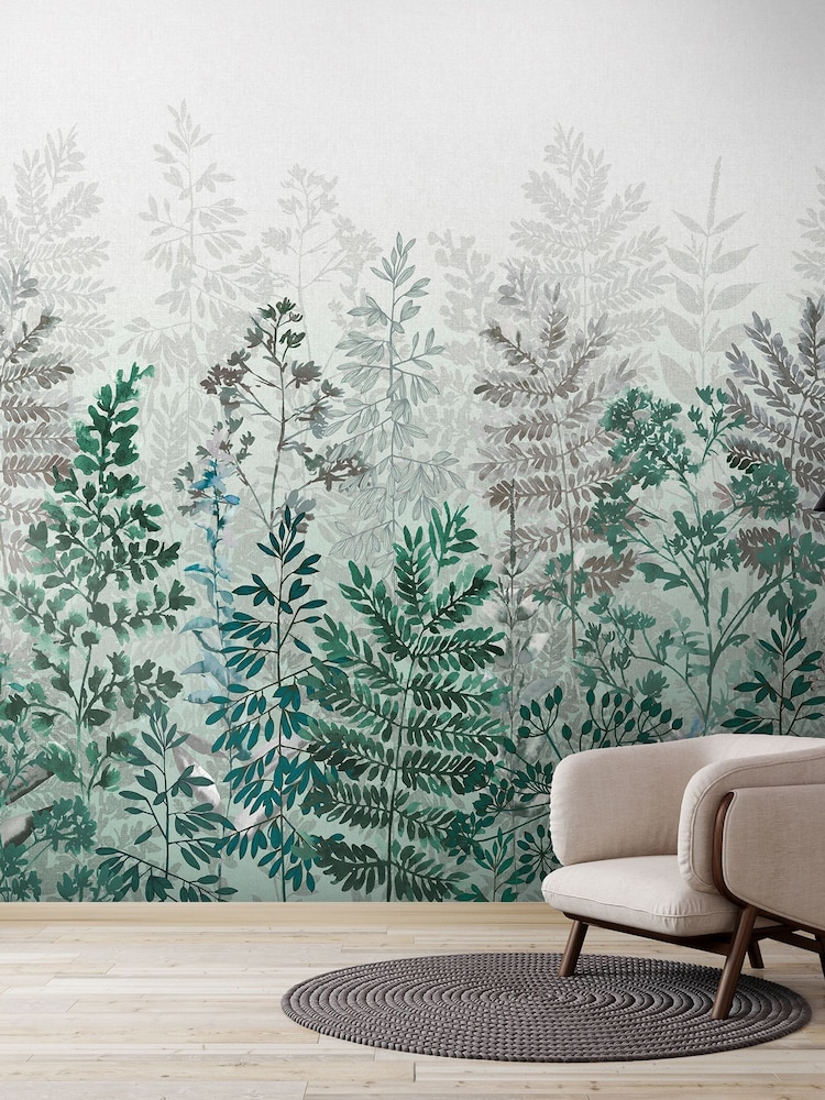 Art For The Home Emerald Leaf Silhouette Fixed Size 3M Mural - Image 5 of 5 Art For The Home Emerald Leaf Silhouette Fixed Size 3M Mural - Image 5 of 5