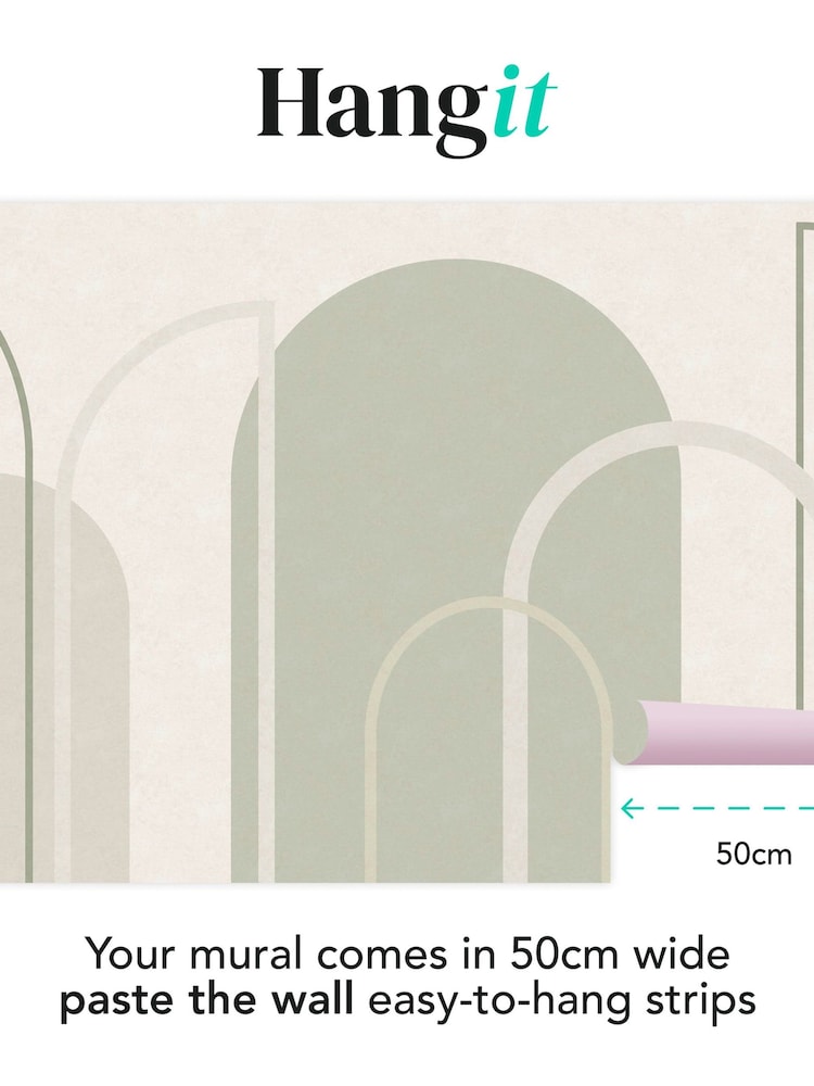 Art For The Home Sage Linear Arch Fixed Size 4M Mural - Image 3 of 3