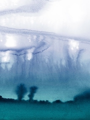 Art For The Home Blue Green Watercolour Landscape Fixed Size 4M Mural - Image 2 of 3