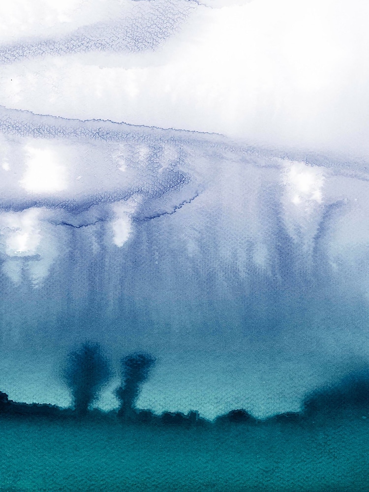 Art For The Home Blue Green Watercolour Landscape Fixed Size 4M Mural - Image 2 of 3