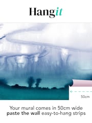 Art For The Home Blue Green Watercolour Landscape Fixed Size 4M Mural - Image 3 of 3