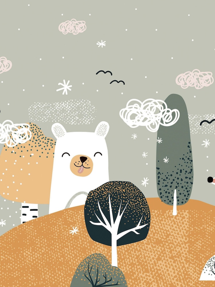 Art For The Home Ochre Scandi Animals Fixed Size 4M Mural - Image 2 of 3