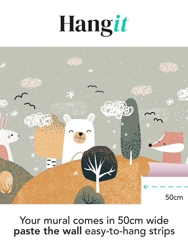 Art For The Home Ochre Scandi Animals Fixed Size 4M Mural - Image 3 of 3