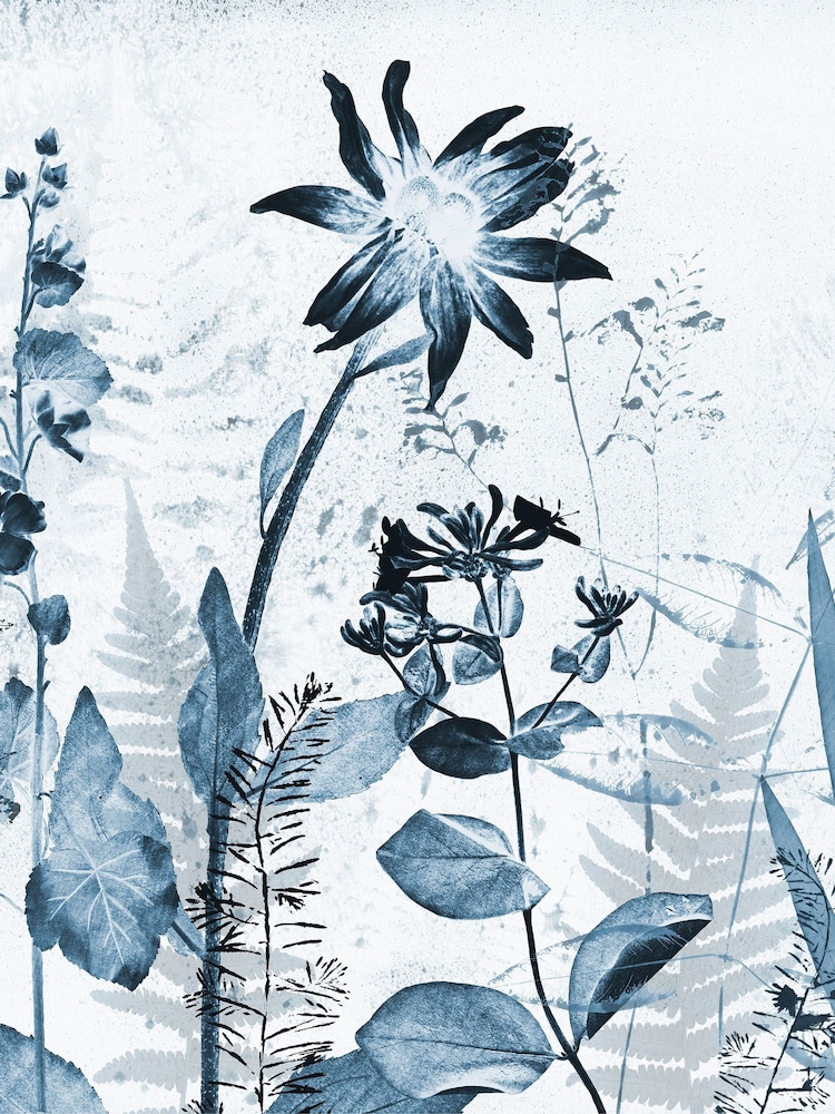 Art For The Home Blue Flower Press Fixed Size 3M Mural - Image 2 of 3