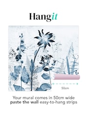 Art For The Home Blue Flower Press Fixed Size 3M Mural - Image 3 of 3