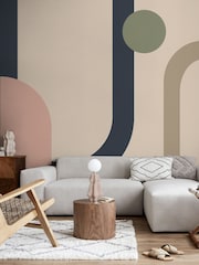 Art For The Home Green Pink Oval Geo Pop Fixed Size 4M Mural - Image 1 of 5
