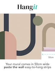 Art For The Home Green Pink Oval Geo Pop Fixed Size 4M Mural - Image 3 of 5
